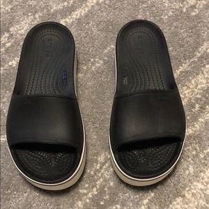 Crocs platform slides